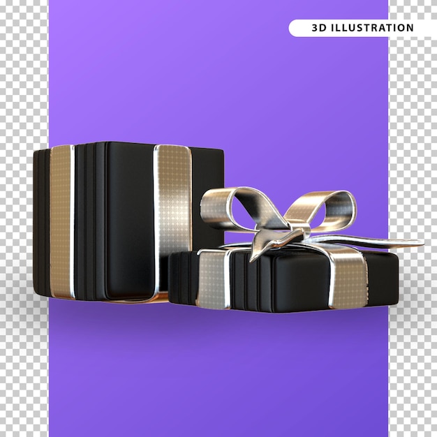 3D-renderingconcept van geopende geschenkdoos