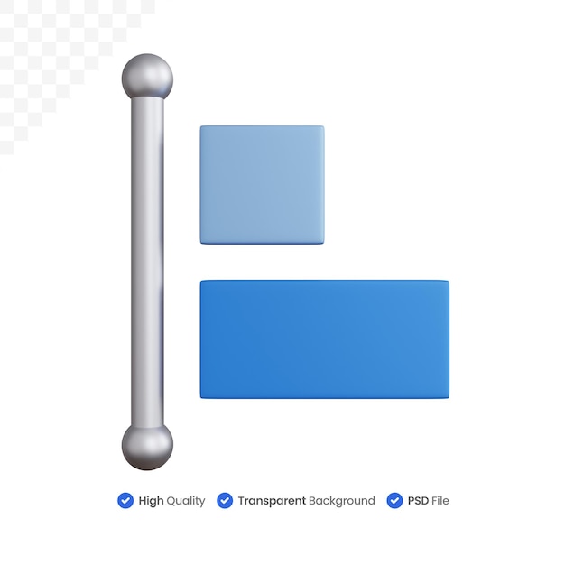 3d-renderingpictogram uitlijnen links geïsoleerd