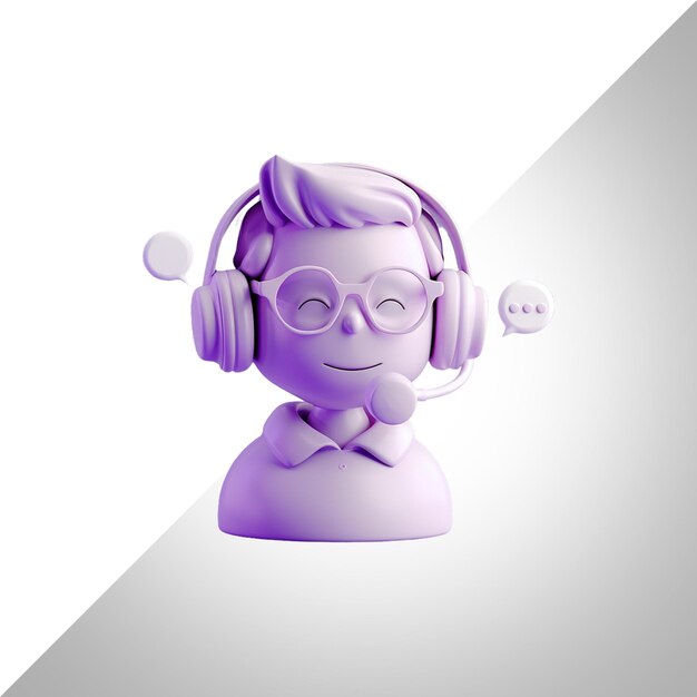 3d renderingSupport consultant talk concept call center klantenservice geïsoleerd op witte achtergrond