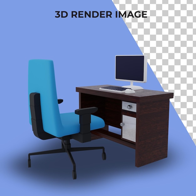 3d-renderingtafel voor werk