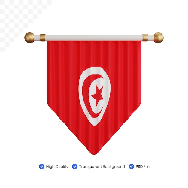 3d Renderingu Ornament Flaga Narodowa Tunezji Na Białym Tle