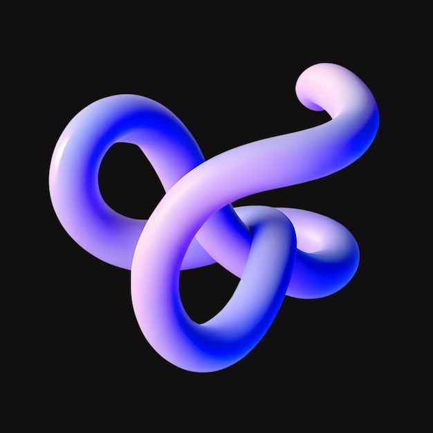 3d-renderöidä abstraktit värikkäät kiertyneet nestemäiset viivat