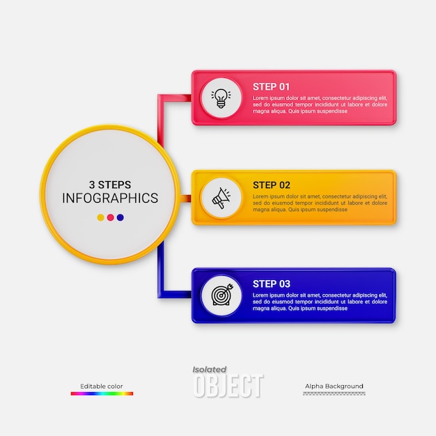 3d-renderöidä Infografiikka business-infografiikkamallipohja