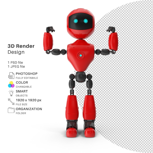 3d-renderöidä-robotti PSD-tiedosto, realistinen robotti