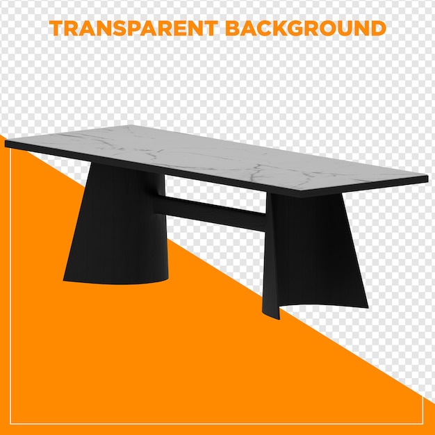 3d-renderöidä suorakulmainen pöytä läpinäkyvällä taustalla