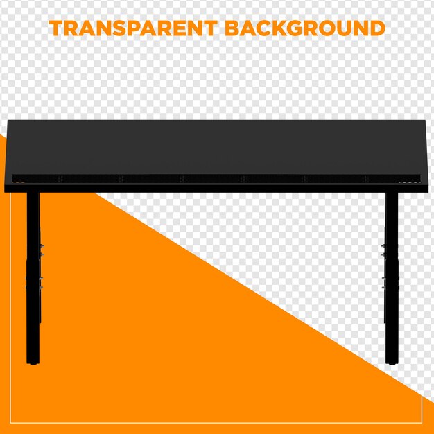 3d-renderöidä suorakulmainen pöytä läpinäkyvällä taustalla