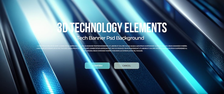 PSD 3d-renderöidä-tekniikan banneritausta psd