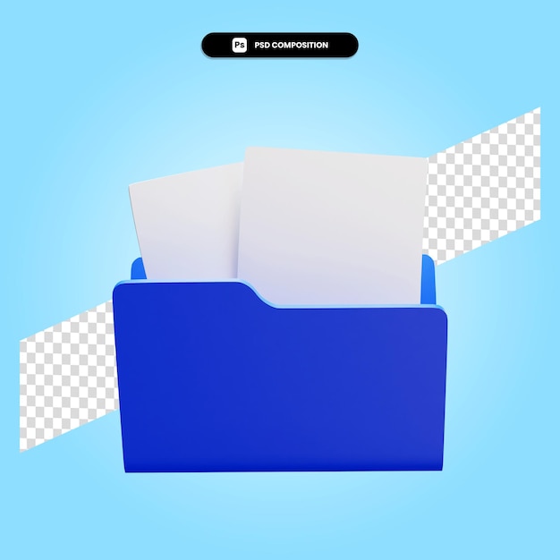 3d-renderöity kansiokuvitus, eristettynä