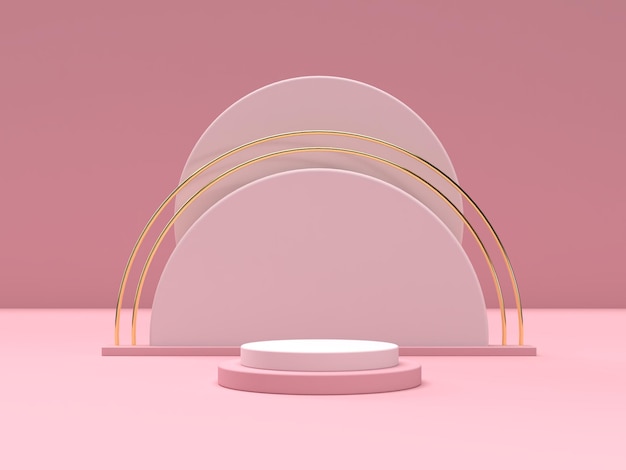 3d-renderöity kohtaus, geometrinen muoto, korokelava