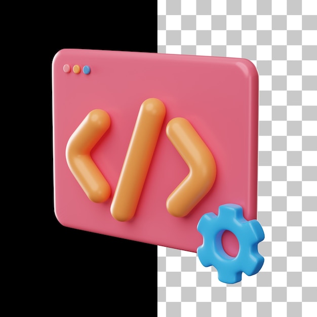3d-renderöity tietokonekehityksen ikoni