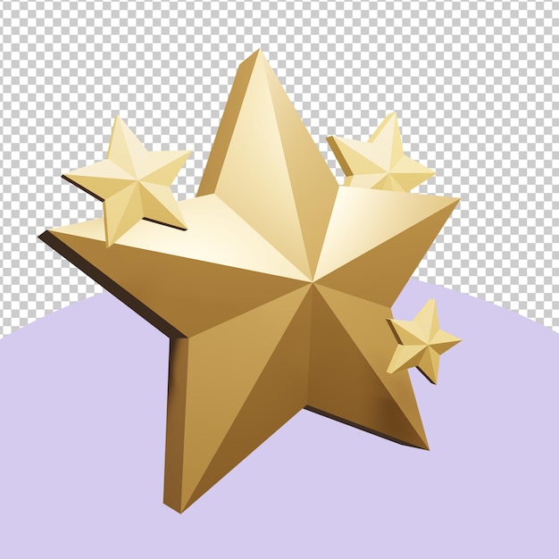 3d Renderowana Ikona Złotych Gwiazd