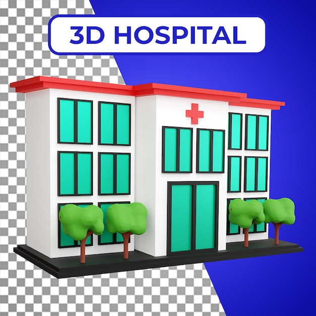 3D renderowane Ilustracja budynku ikony szpitala