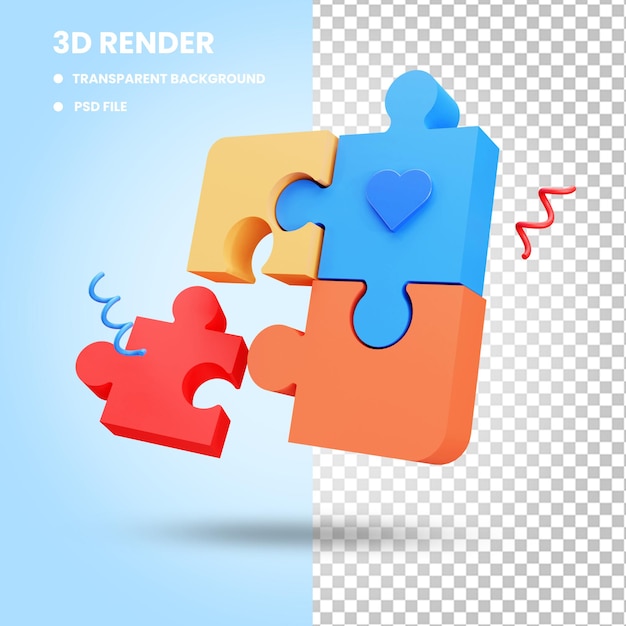 3d renderowania koncepcja ilustracja puzzle ikona