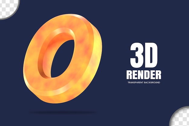 3d renderowania numer 0 na białym tle