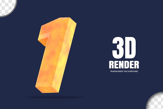 3d Renderowania Numer 1 Na Białym Tle