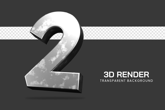 3d renderowania numer 2 na białym tle