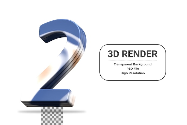 PSD 3d renderowania numer 2 na białym tle