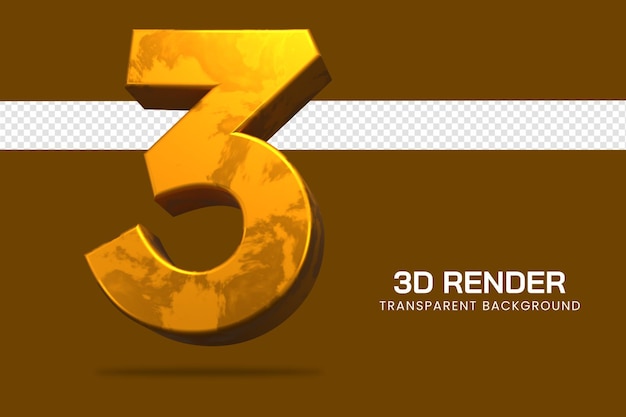 3d Renderowania Numer 3 Na Białym Tle