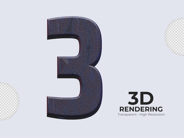 3d Renderowania Numer 3 Na Białym Tle