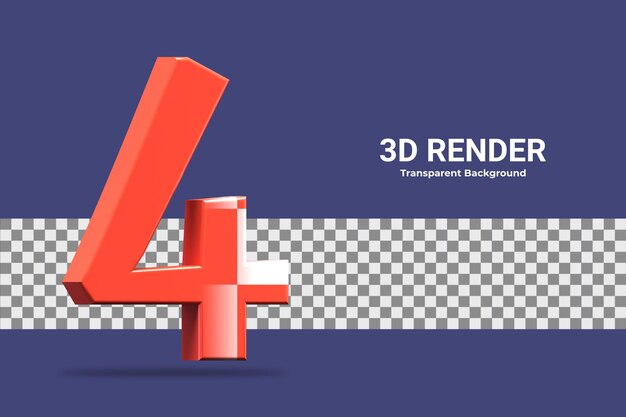 3d Renderowania Numer 4 Na Białym Tle