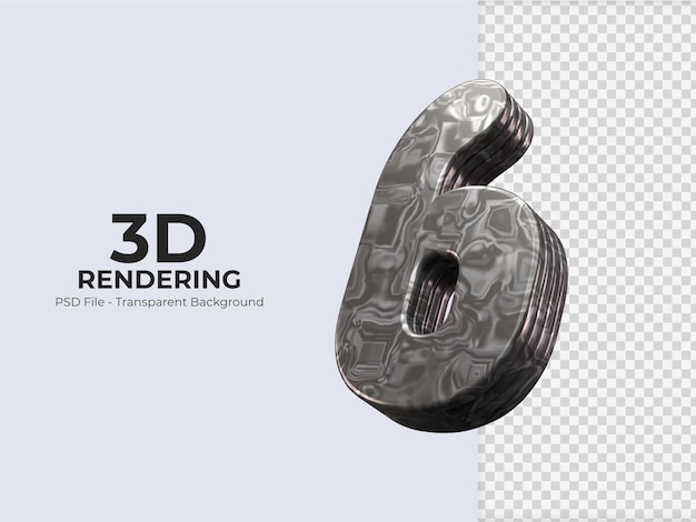 3d Renderowania Numer 6 Na Białym Tle