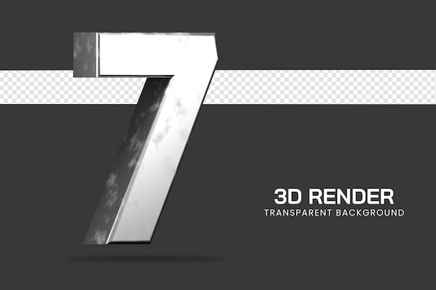 3d Renderowania Numer 7 Na Białym Tle