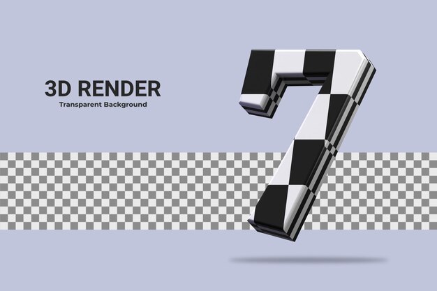 3d Renderowania Numer 7 Na Białym Tle