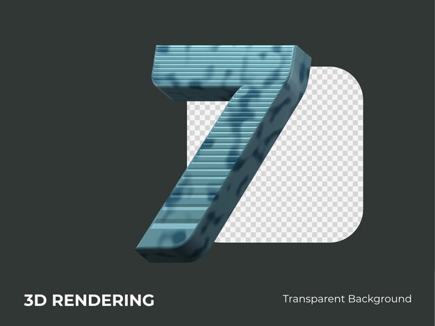 3d renderowania numer 7 na białym tle