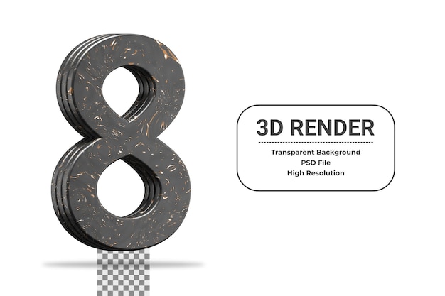 3d Renderowania Numer 8 Na Białym Tle