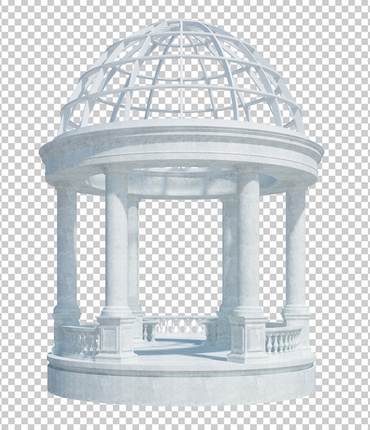 3D renderowania struktury budynku na białym tle