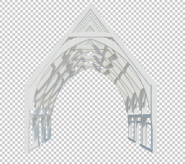 3D renderowania struktury budynku na białym tle