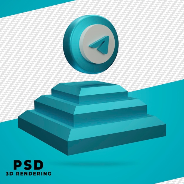 PSD 3d renderowania telegramu na białym tle