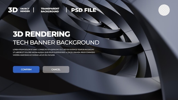 3D renderowanie abstrakcyjnego geobannera psd