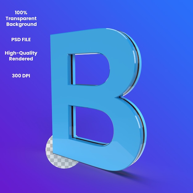 PSD 3d renderowanie alfabetu b koncepcje książki słownictwa dla dzieci wysokiej jakości renderowanie litery b