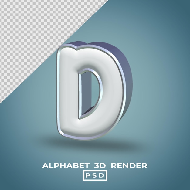 3D renderowanie alfabetu białego srebrnego koloru