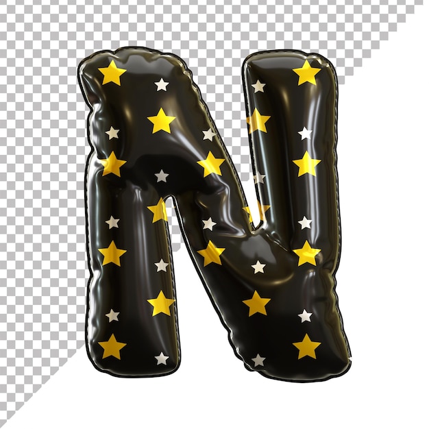 3d Renderowanie Balonów Urodzinowych Litery Alfabetu N