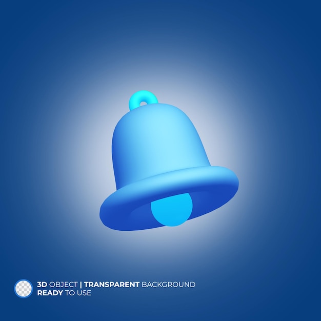 3d renderowanie ikony dzwonka alfa tło
