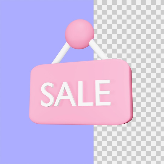 PSD 3d renderowanie ikony znaku sprzedaży