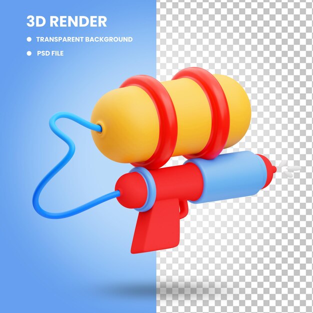 PSD 3d renderowanie ilustracji ikony letniego pistoletu na wodę