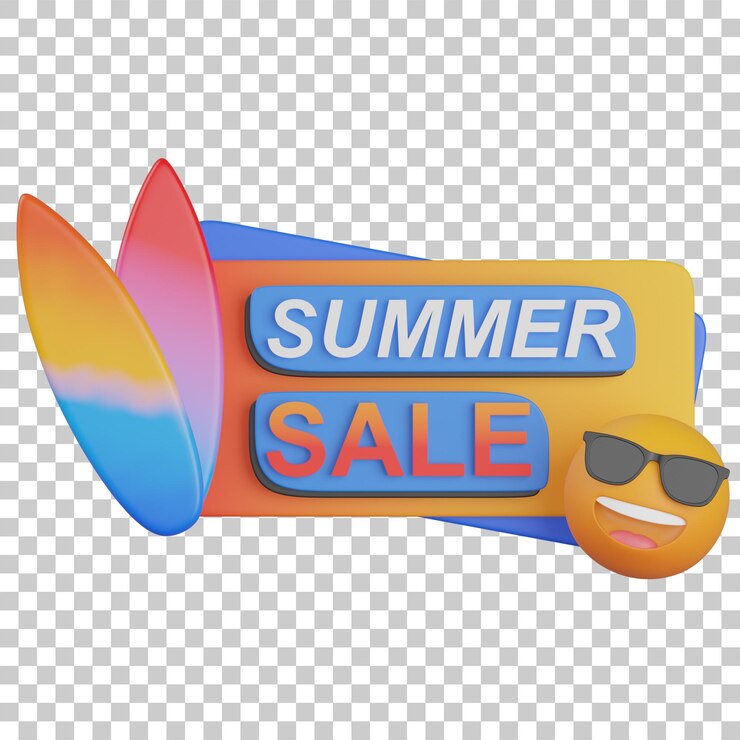 PSD 3d renderowanie ilustracji sprzedaży letniej