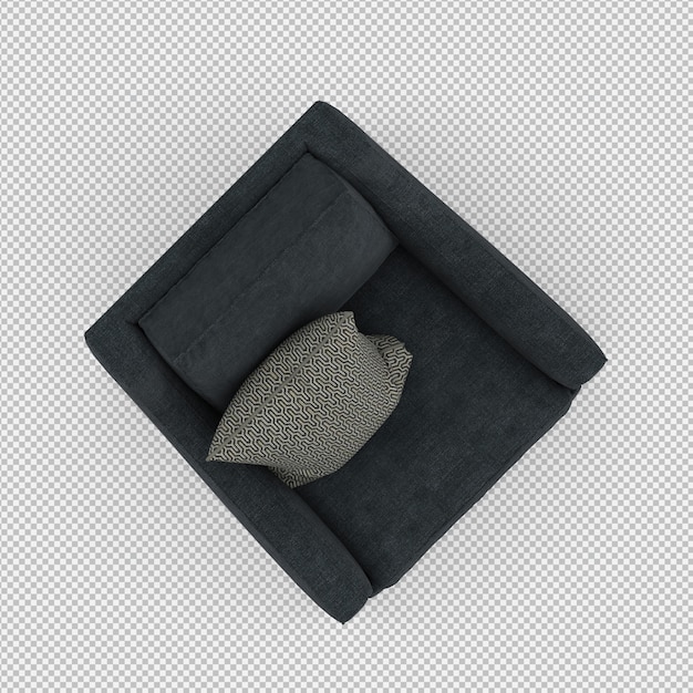 3d renderowanie izometrycznego krzesła