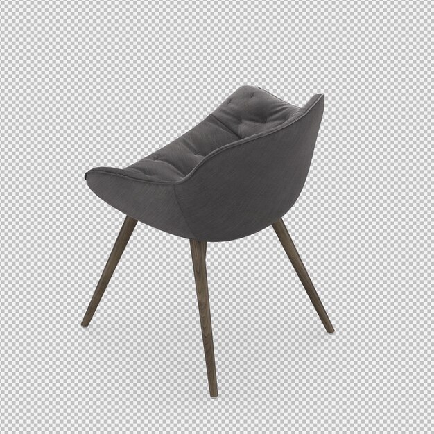 3d renderowanie izometrycznego krzesła