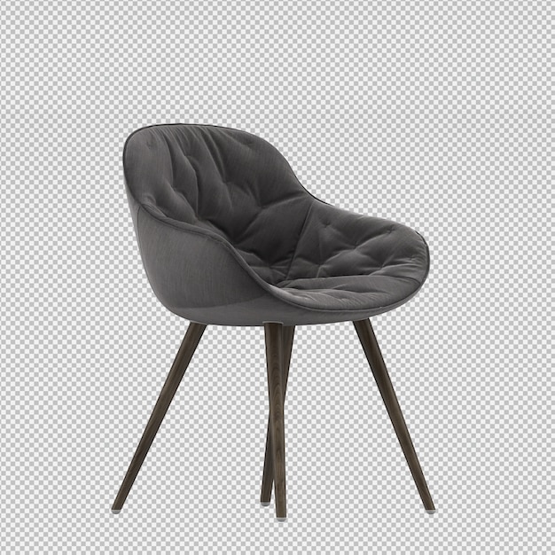 3d renderowanie izometrycznego krzesła