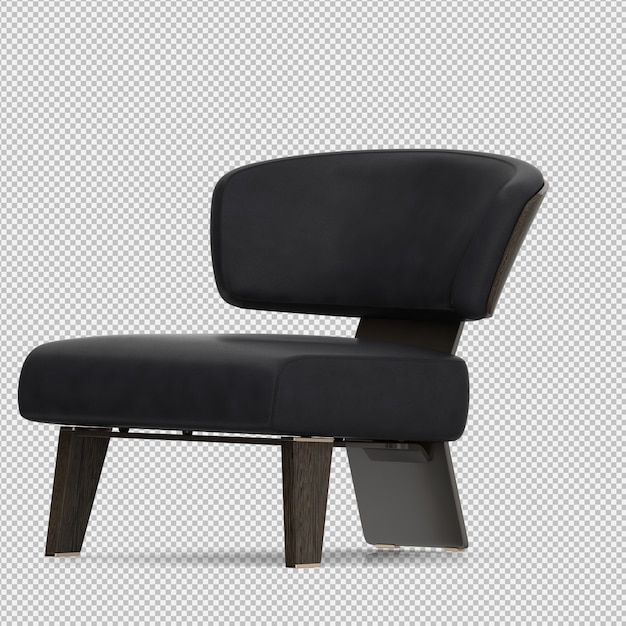 3d renderowanie izometrycznego krzesła