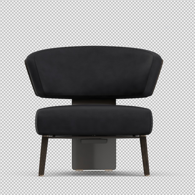 3d renderowanie izometrycznego krzesła
