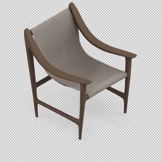 3d renderowanie izometrycznego krzesła