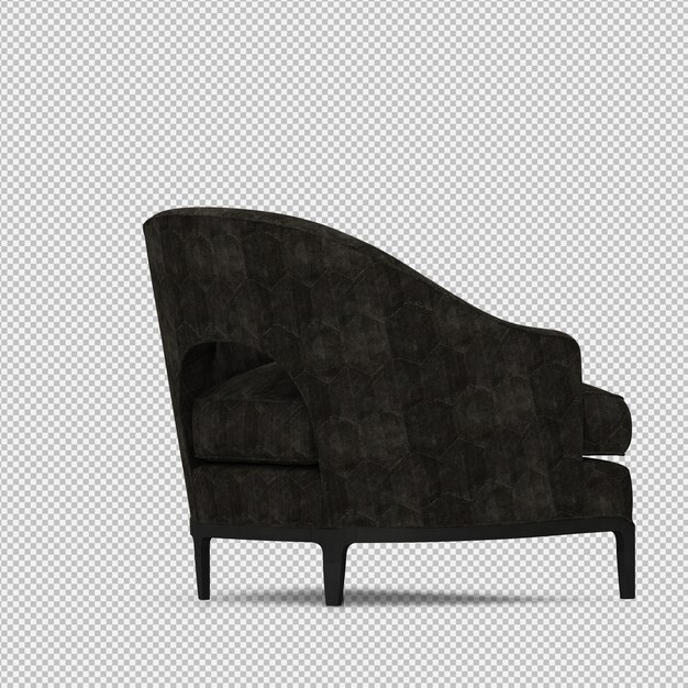 3d renderowanie izometrycznego krzesła