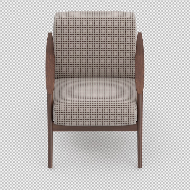 3d renderowanie izometrycznego krzesła