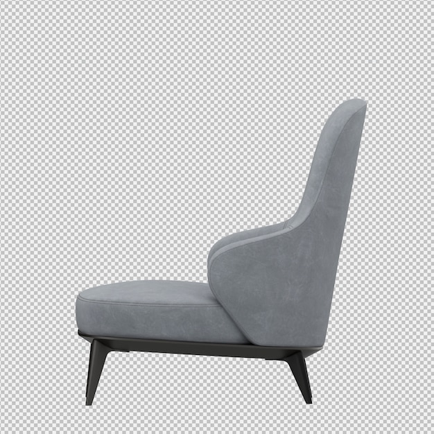 3d renderowanie izometrycznego krzesła
