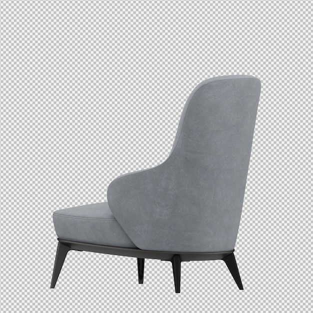 3d renderowanie izometrycznego krzesła